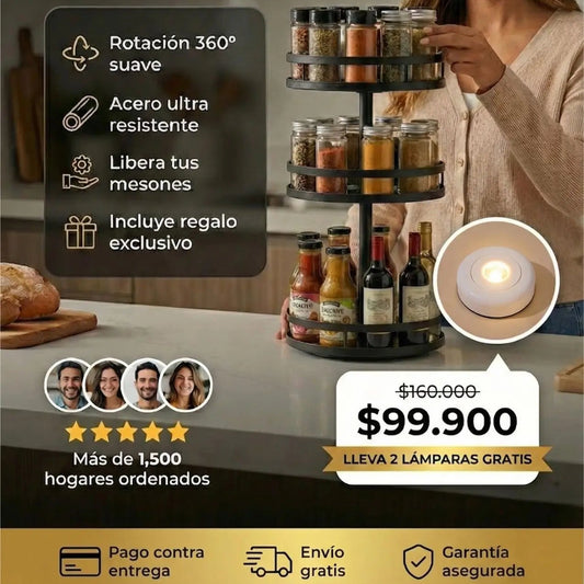 ORGANIZADOR GIRATORIO 3 NIVELES + OBSEQUIO
