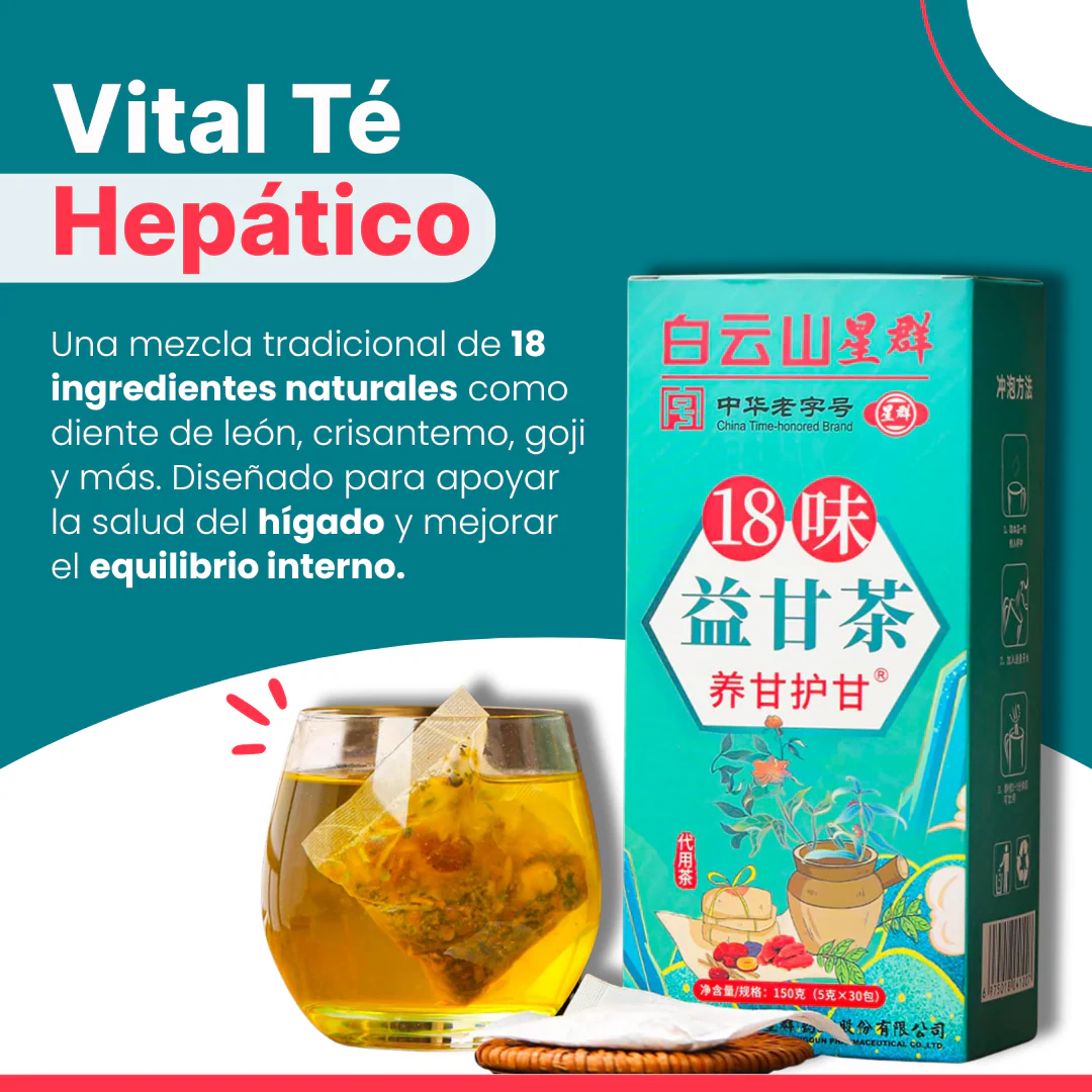 Té Hepático 18 Hierbas Chinas x 30 sobres – Nutrición y Bienestar Natural 🍵
