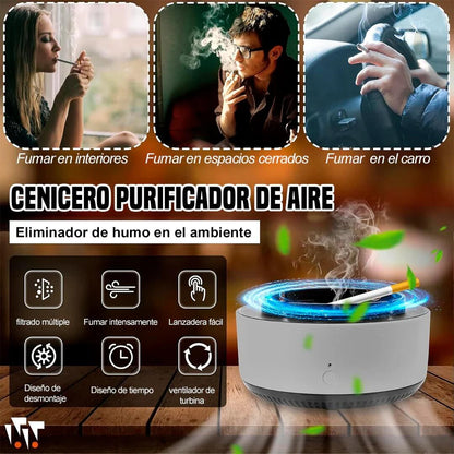 Cenicero Purificador de Aire con Filtro Activo 🌬️