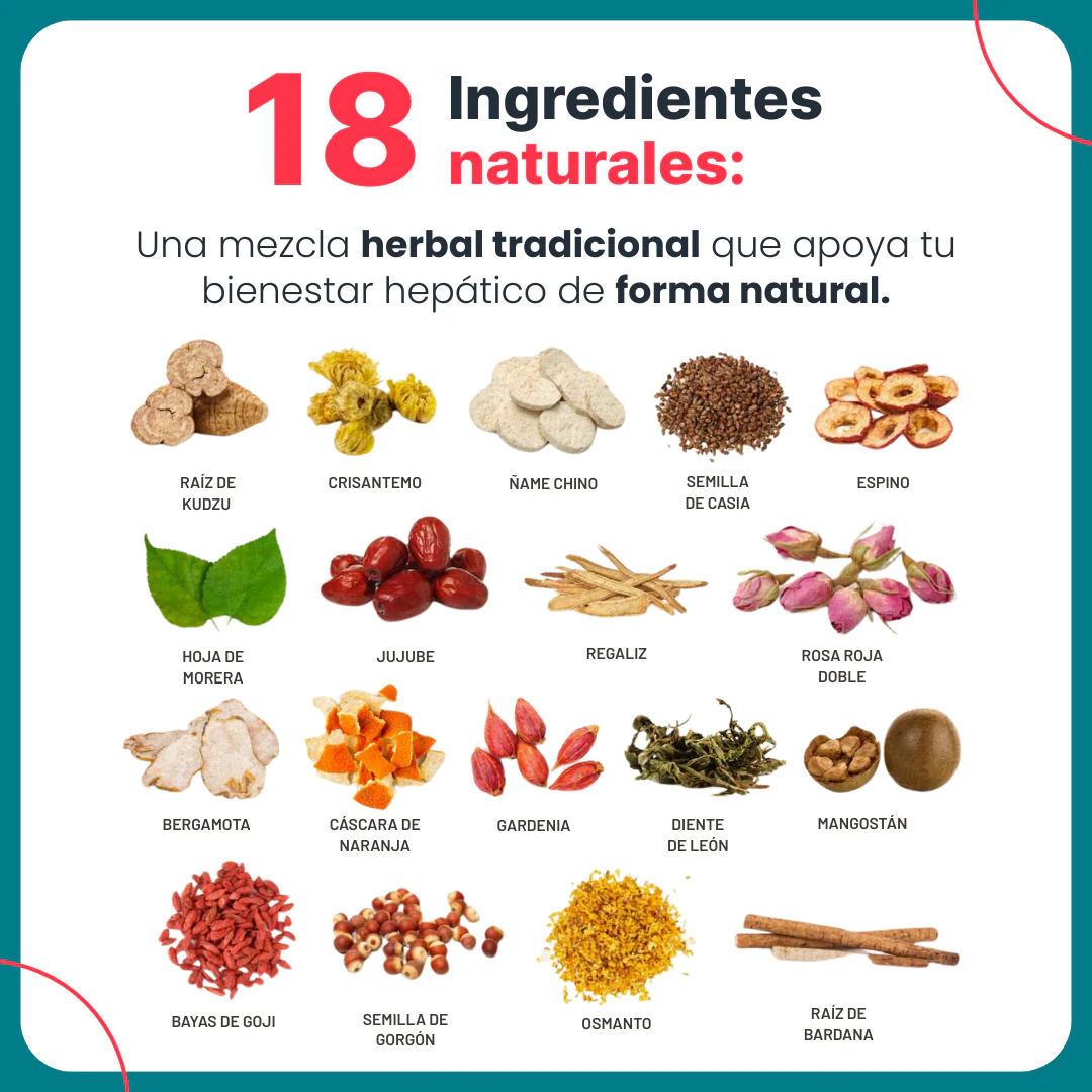 Té Hepático 18 Hierbas Chinas x 30 sobres – Nutrición y Bienestar Natural 🍵