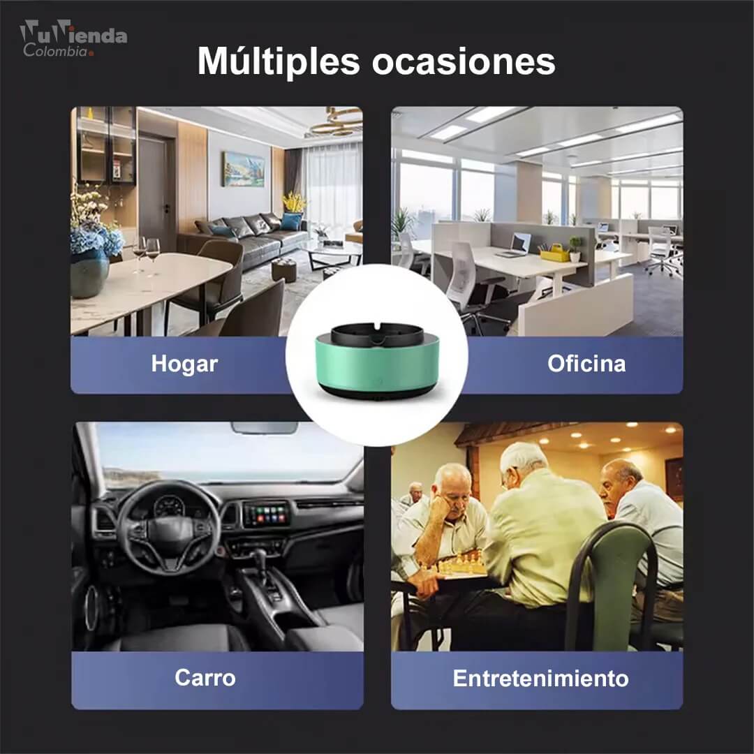 Cenicero Purificador de Aire con Filtro Activo 🌬️