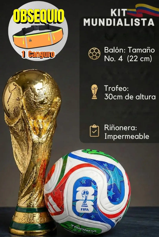 Balón y Trofeo Alcancía Copa Mundo 2026 + Obsequio 🎁